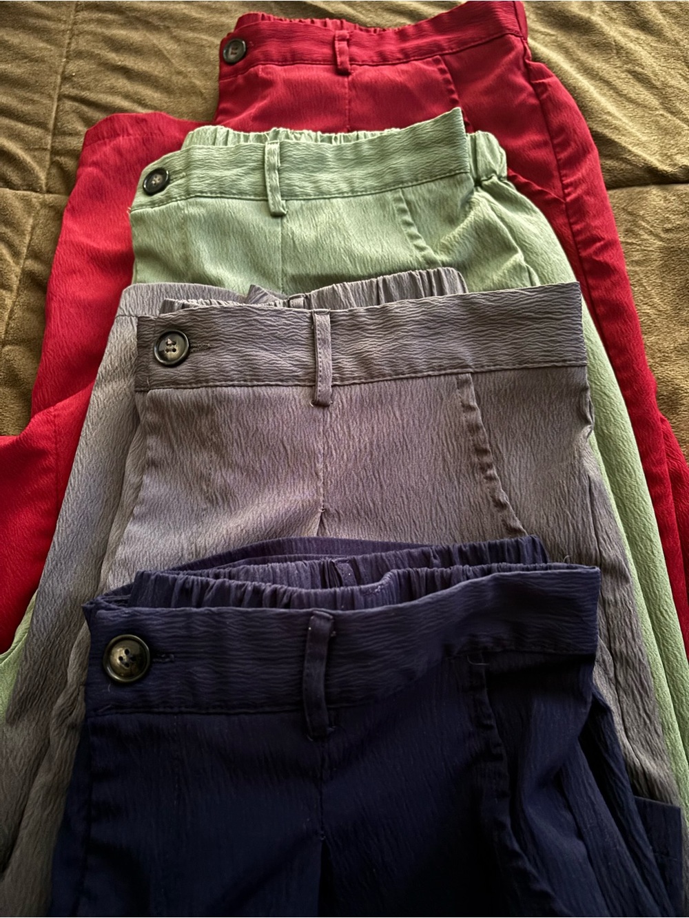 Women's High-Waist Burgundy Tapered Pants (4 pairs) - Picture 3 of 8